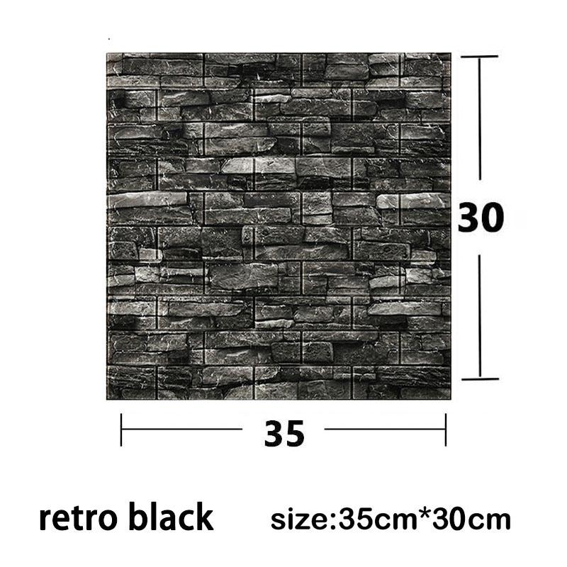 Samolepicí tapeta DIY pro tapety Domácí dekorace Vzor cihly Vodotěsné samolepky na zeď 3D 35*30cm List papíru na dekoraci pokoje