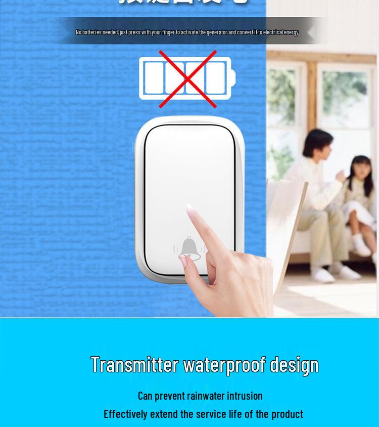 Eco-Friendly Self-Powered Wireless Doorbell: Battery-Free, Smart, Waterproof, One-to-Three Home Solution