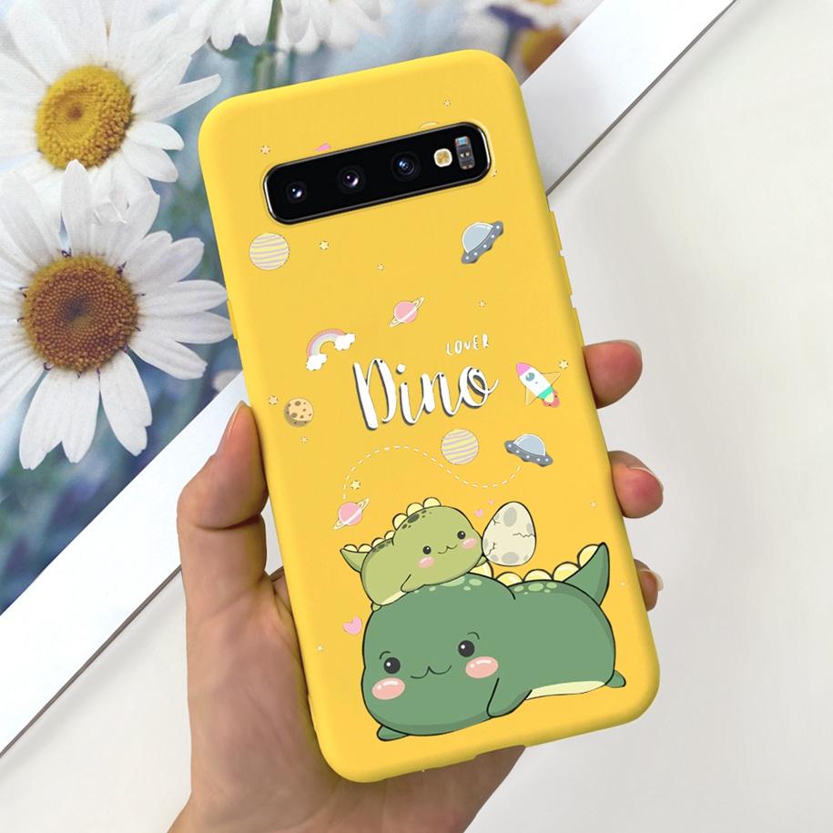 For Samsung S10 Plus SM-G975F Case Cute Dinosaur Duck Cartoon Soft Silicone Phone Cover For Samsung Galaxy S10 S10e G973F Bumper