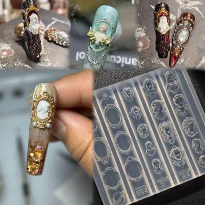 European High-Transparency 3D Medusa Snake Head Silicone Nail Art Embossing Mold