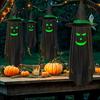 Spooky Halloween Decor Hanging Ghosts Outdoor Decoration Glow In The Dark Ghost Witch Ornaments Hat Ornament for Porch Patio Lawn Garden,