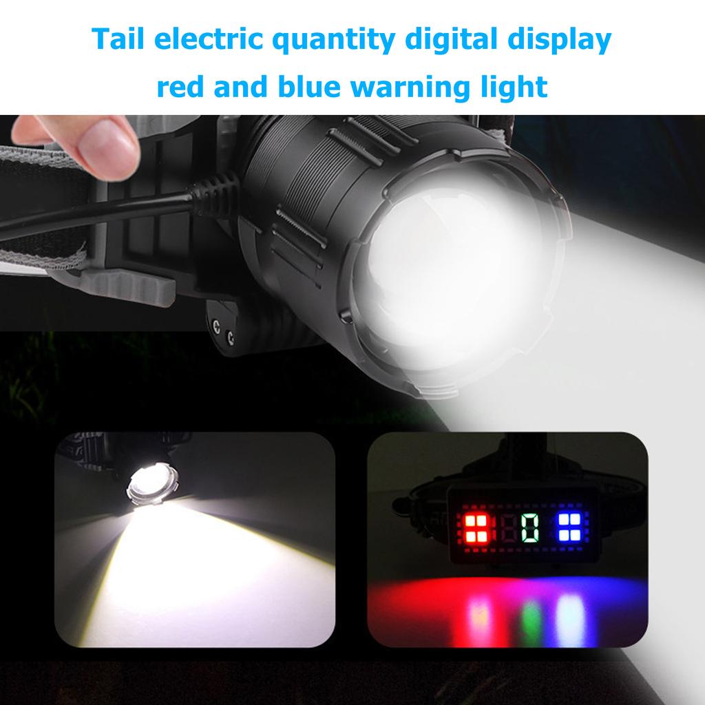 LED Stirnlampe Teleskop-Zoom TYP C Aufladung Wasserdicht LED Kopf Taschenlampe für Outdoor Camping