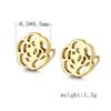 Lady Elegant Flower Ornament Set Golden Colour Necklace & Ear Stud Festival Birthday Gift Photo Props
