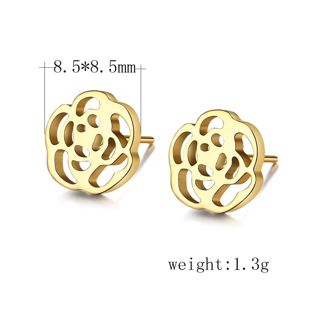 Lady Elegant Flower Ornament Set Golden Colour Necklace & Ear Stud Festival Birthday Gift Photo Props