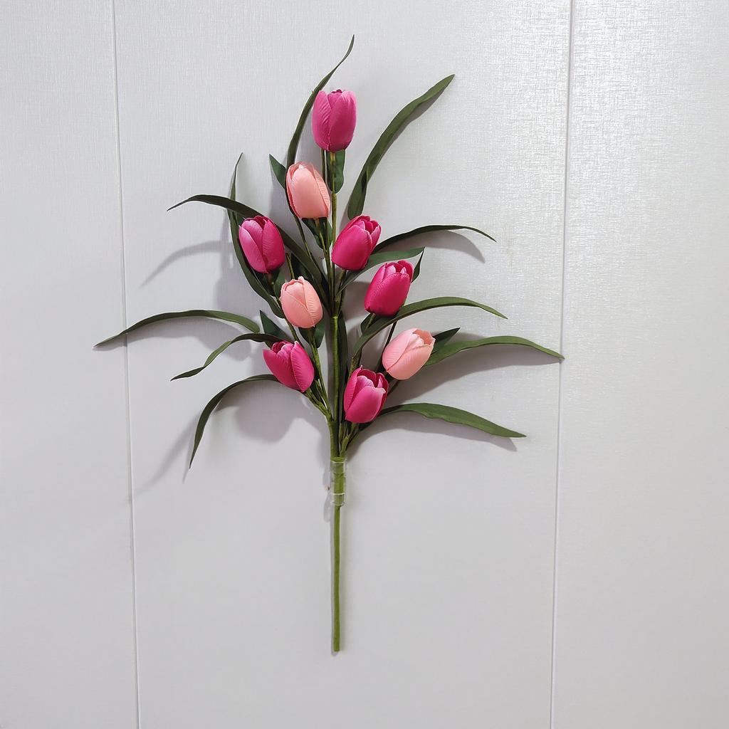 Realistic Silk Flowers Bouquet with PE Leaves Long Lasting Artificial Flowers for Room Decor