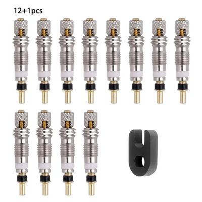 Bike Tire Valve Core Set Bicycle Tyre Air Valve Core Repair Tool Kit Replacement for Presta Bicycle American French Wrench
