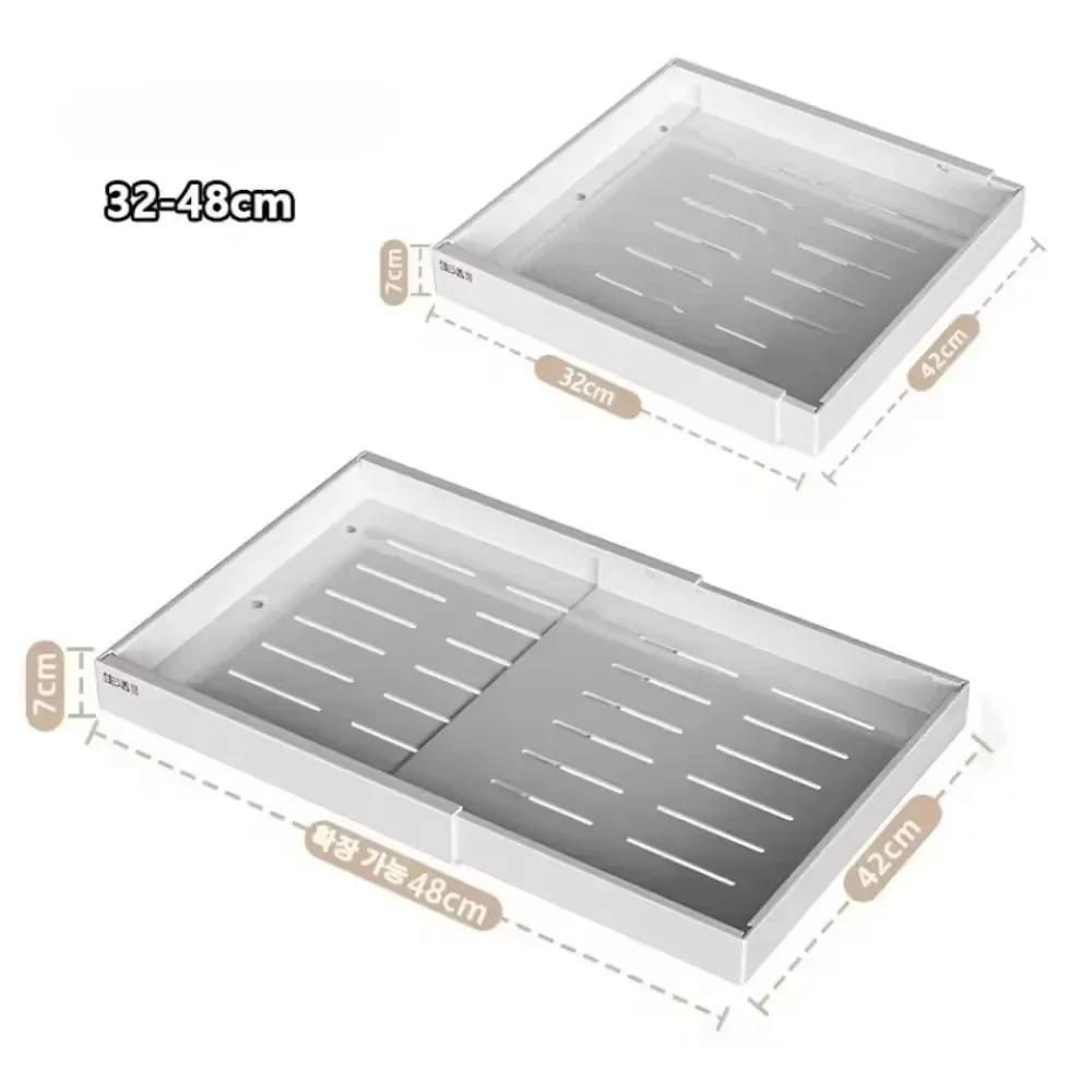 Pull Out Tray Organizer Kitchen Storage Rack Cabinet Expandable Under Sink Spice Boxes Silent Slide Drawer Style Bowl Dish Shelf