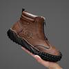 Fashion Outdoor Casual Leather Men's Boots Non-slip Hiking Climbing Boots Retro Style Comfortable Man Ankle Botas Leisure Walk Footwear