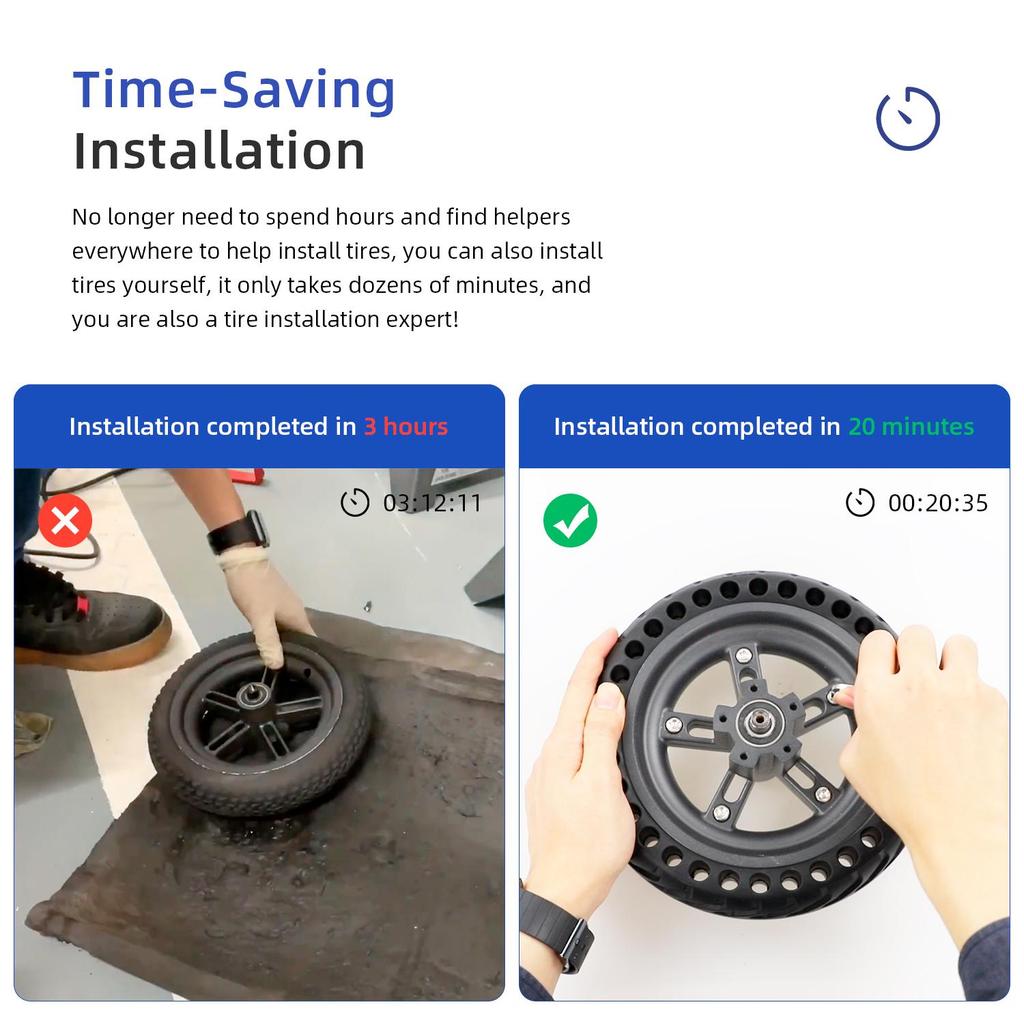 Ulip Gray Split Hub Set Solid Tire Rim for Xiaomi M365 1S MI3 Electric Scooter (87.2mm)