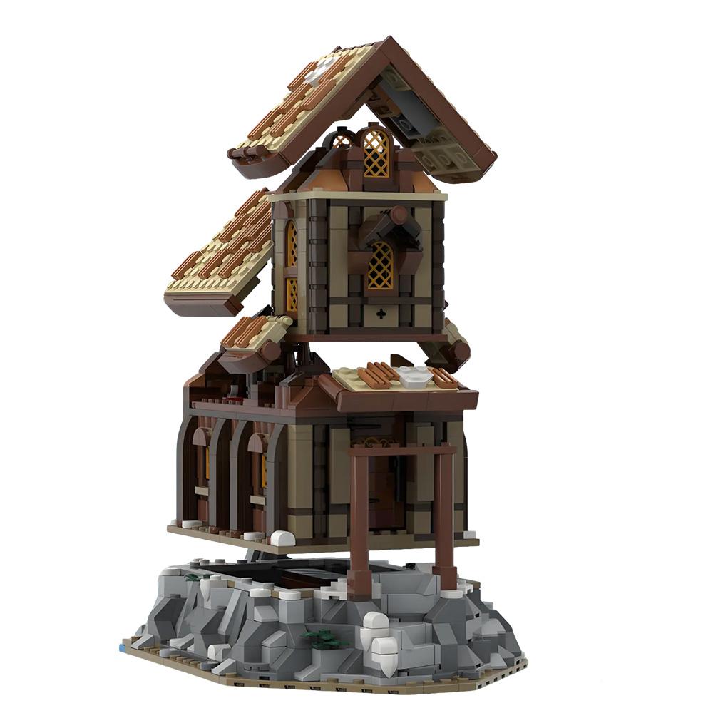 MOC Viking Village Expansion Storage Hut Building Blocks Model Medieval Storage Hut Architecture Bricks Assemble Toys Kids Gifts