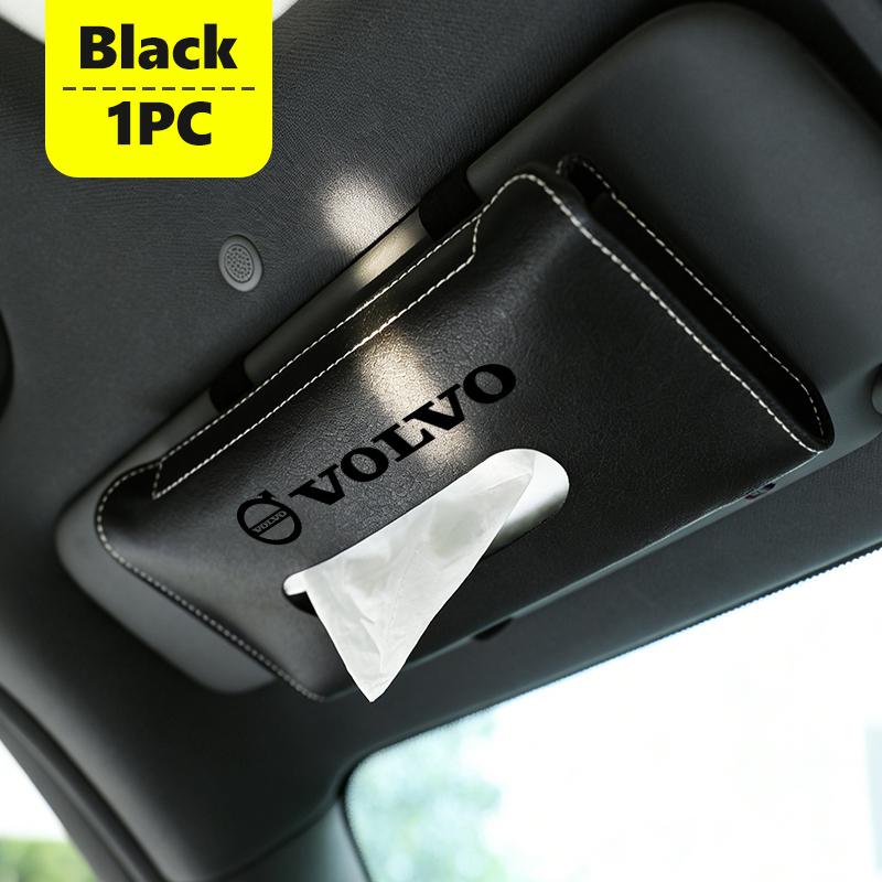 Leather Tissue Box Car Storage Tissues Bag Auto Accessories For Volvo XC90 V90 V60 XC60 V40 C40 XC40 V70 S80 S60 S90 XC70