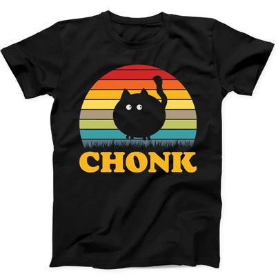 Chonk Black Cat Best Seller Funny Gift Tee Black T Shirt 139