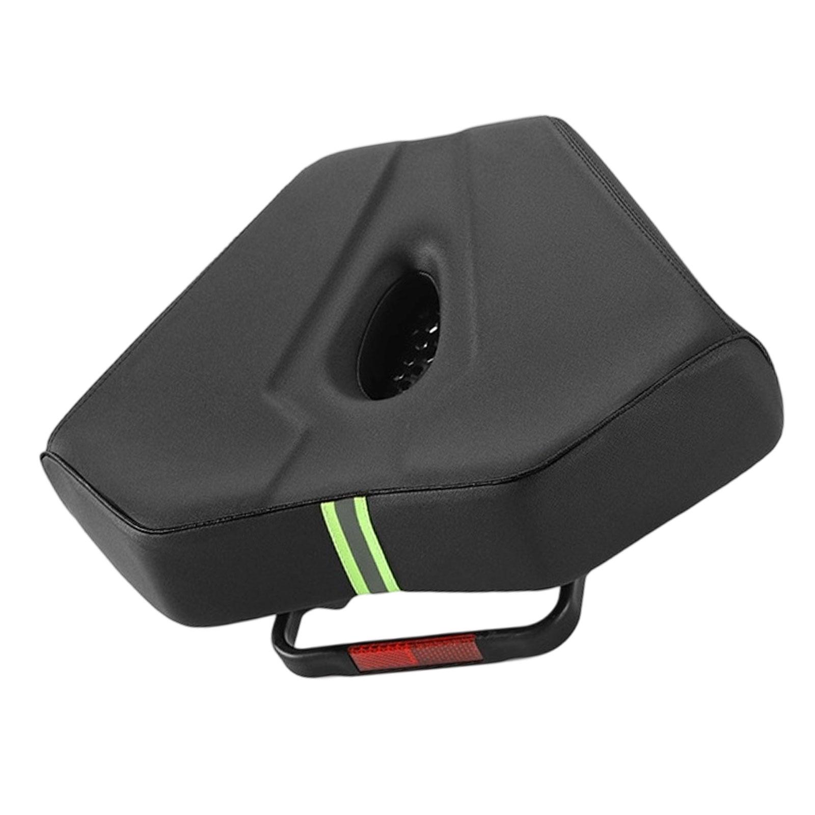 

Noseless Bike Seat Shockproof Breathable Comfortable Padded Wide Bike Saddle чорний