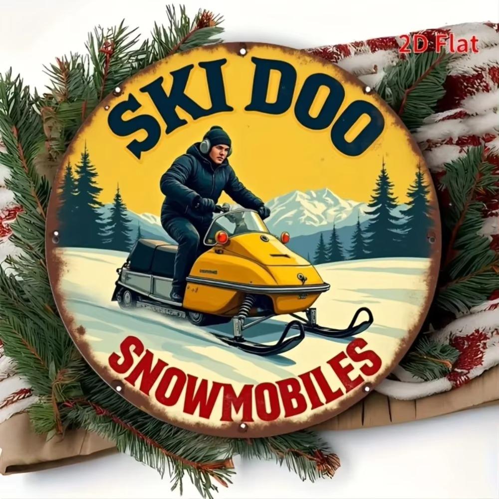 Vintage Ski Metall Wandkunst Schild für Heimdekor Zimmer Galerie