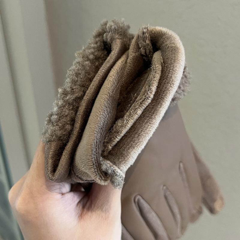 Gloves women's winter warmth, velvet and thickened new outdoor riding electric vehicle windproof and cold-proof five fingers