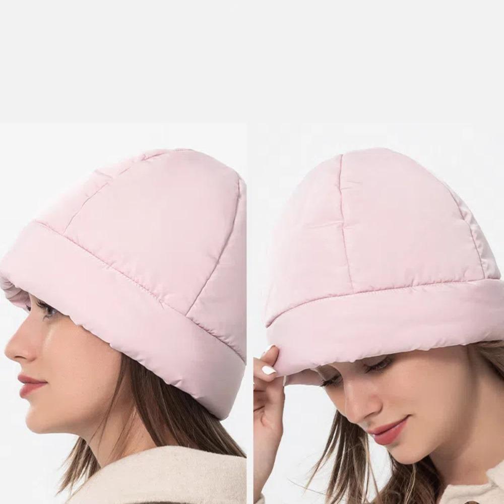 Ear Protection Quilted Fluffy Cap Lightweight Postpartum Windproof hat Down Beanies Hat Girls