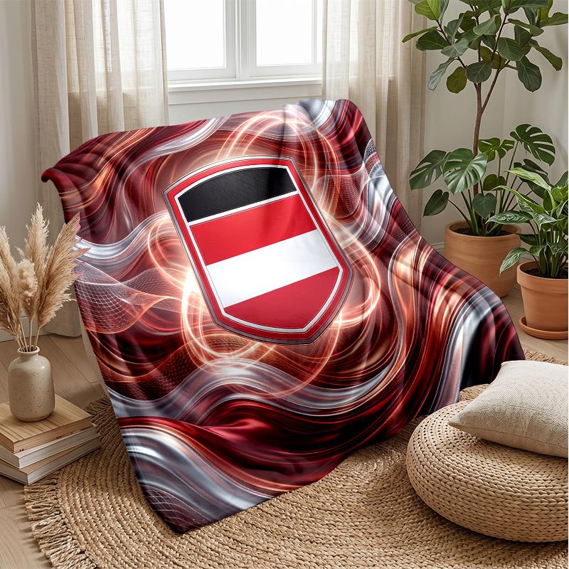 Austria Football Printed Flannel Blanket Skin Friendly Warm Decorative Throw for Indoor Couch Bed Daily Use