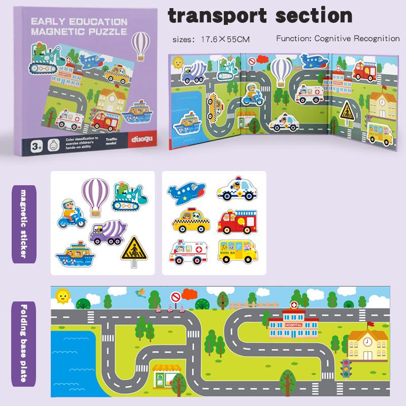 

Magnetic Scene Puzzles Games for Kids Busy Quiet Cartoon Animal Jigsaw Book Montessori Baby Educational Toys Children s Gifts