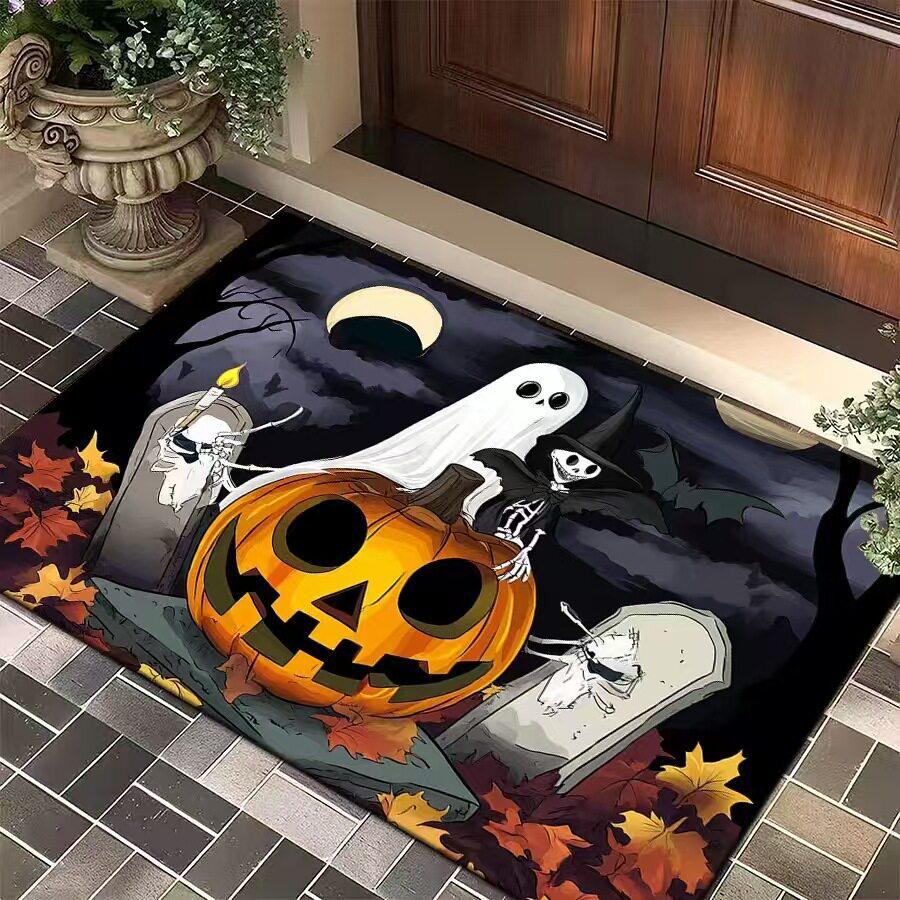Halloween Diatom Mud Anti-Slip Floor Mat - Dust Removal, Absorbent, Easy-Clean Entrance & Bathroom Decor