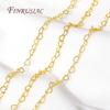 Chain For Needlework 18K Gold Plated Polishing Necklace Chain Accessories,DIY Jewelry Making Supplies Bulk Metal Chains