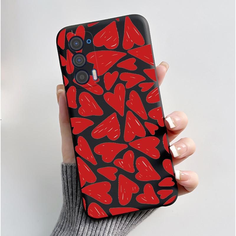 Funda de Silicona Negra Mate Suave para Teléfono Motorola Edge 5G UW / Moto Edge 2021 Estética Lujo Linda Genial Cubierta Trasera para Niños Niñas
