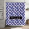Beautiful Blue Tropical Leaf Shower Curtain with Personalized Name for Bath Decor Quick Ship