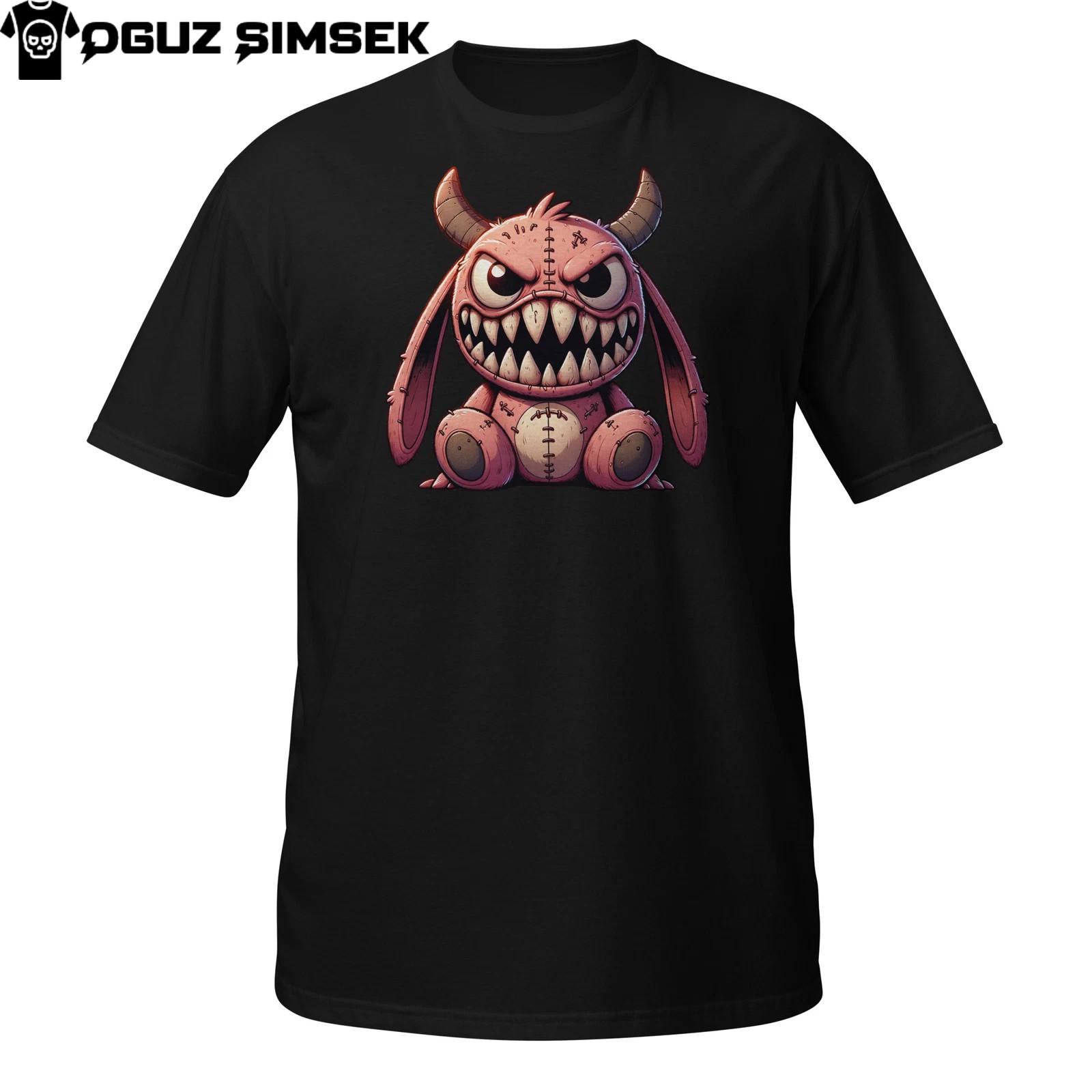 Demonic Plush Bunny T-Shirt Mens Womens Tees Top | Creepy Cute Horror | Gothic Monster Kawaii Tee L
