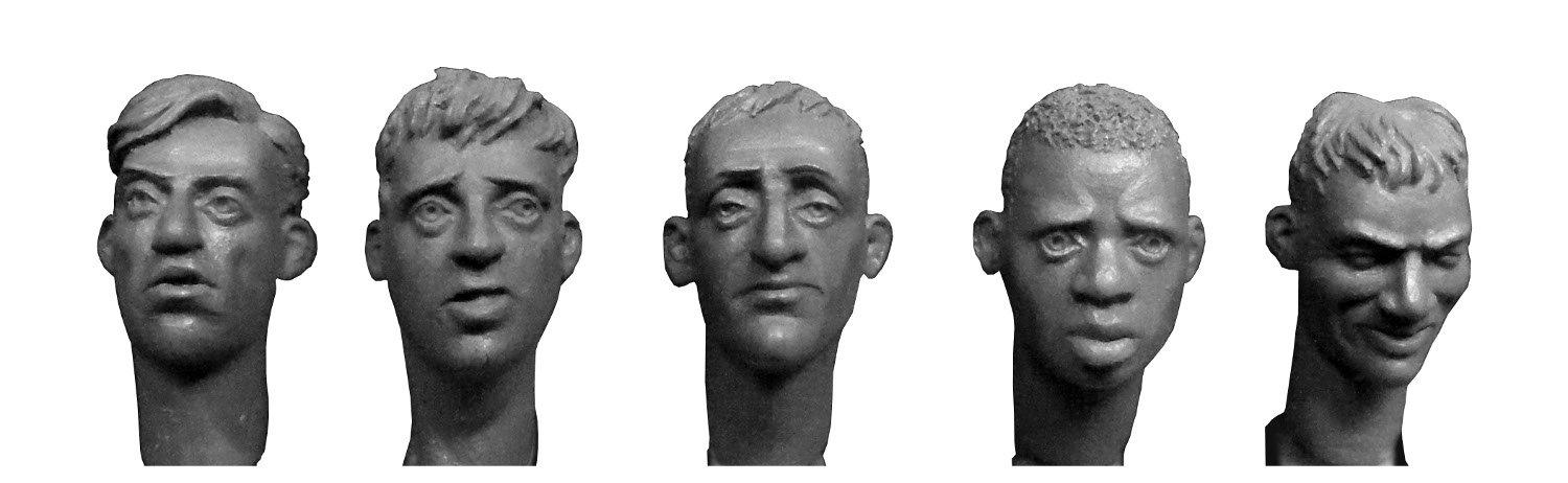 

Hornet scale resin kit with 4 Western European and 1 African HH43 1/35 hair, heads,