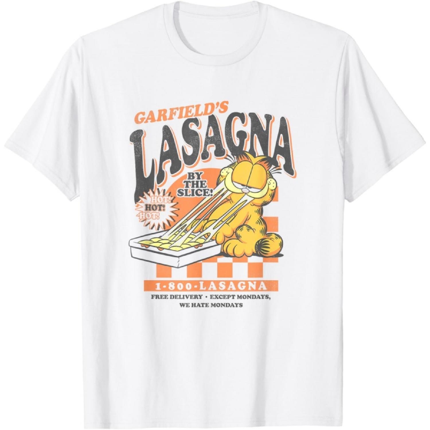 Garfield Vintage By The Slice Garfield s Lasagna Poster T-Shirt S белый