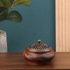 1Pc Walnut Retro Solid Wood Round Incense Burner High-End Atmospheric Home Indoor Incense Burner Chinese Creative Ornaments