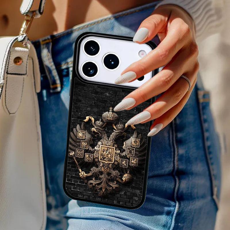 

Russia Russian Coat Of Arms Phone Case For iPhone 17 Air 14 15 13 12 Max Cover For Apple 16e 11 Pro Max Plus Coque iPhone 14pro