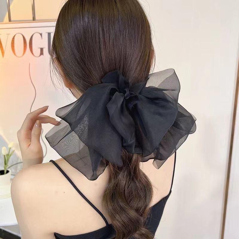New Fashion Bow Hair Clip Women Elegant Solid Bowknot 3-Layer Satin Hairpin Barrettes Girls Ponytail Clip Hair Accessories