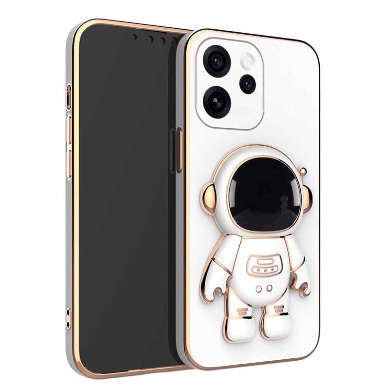 For OPPO Reno 15 Pro 15F Case Shining Astronaut Spaceman Bracket Holder Design Soft Plating For OPPO Reno 15F 15 Pro Back Cover