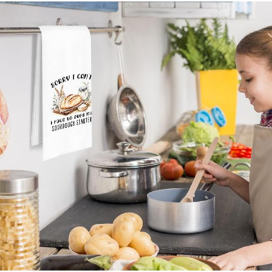 Funny Sourdough Baking Kitchen Dish Towels, Sourdough Gifts for Women Bakers, Gifts for Baking Lovers, Tea Towels for Baking, 16x24 Inch