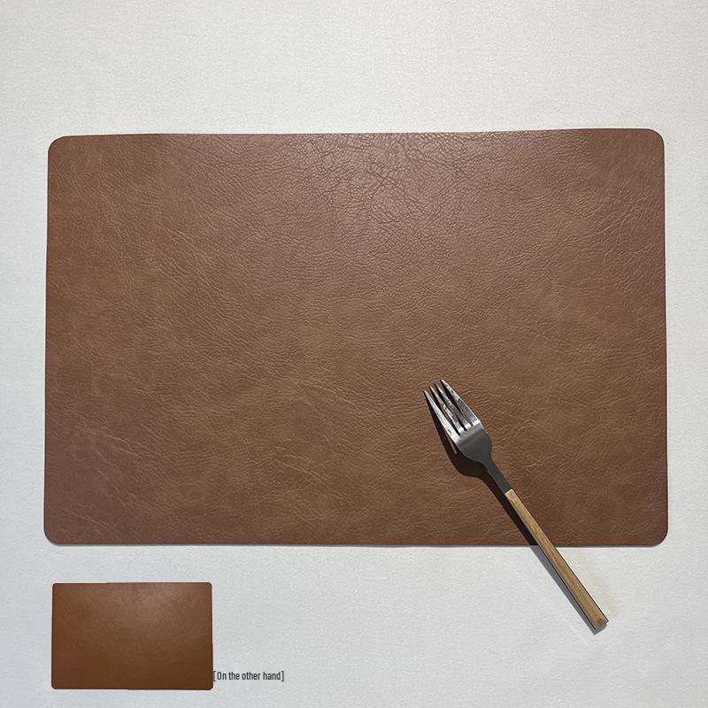 In Stock European-Style Luxury Leather Placemat: Waterproof, Oil-proof, Heat-Insulating Mat for Bowls and Plates 45x30cm