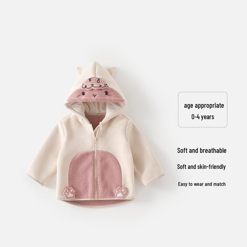 

Baby Sherpa Fleece Hooded Jacket - Stylish Autumn/Winter Coat for Boys & Girls 90 cm