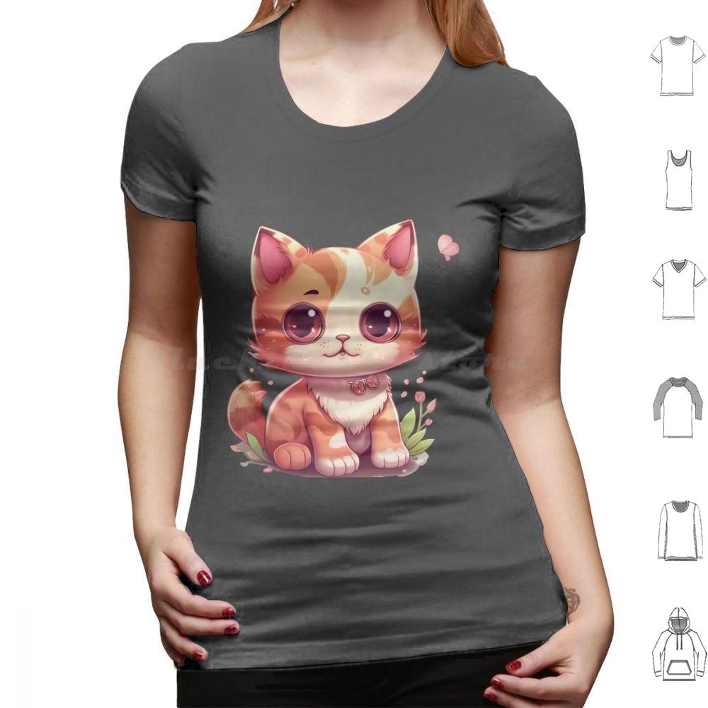 Kawaii Charming Kitty T Shirt Men Women Kids 6xl Cute Cat Illustration Cartoony Cat Design Meowing Cat Art Playful Cat