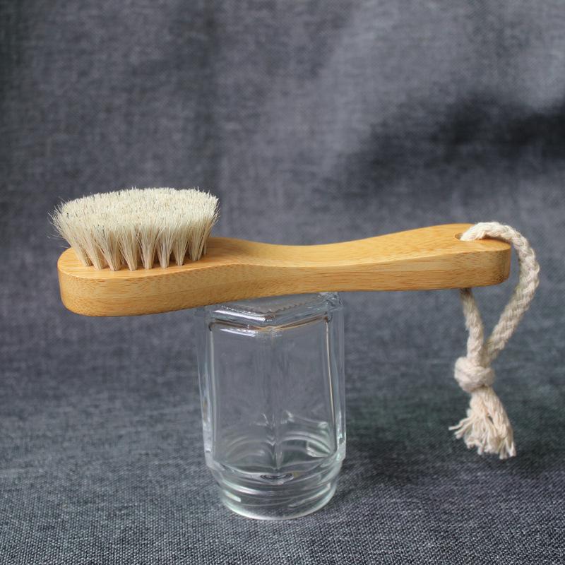Soft Bamboo Horsehair Face Brush for Infants & Toddlers - Gentle Massage & Cleaning Brush
