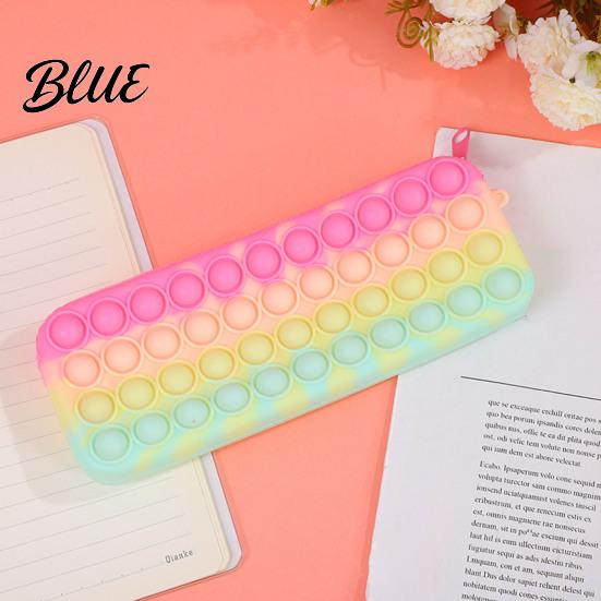 Decompression Pencil Case Pop Case Large Capacity Silicone Storage Bag with Odorless Bubble Toy Stationery for Kids School Office Stress Reducing