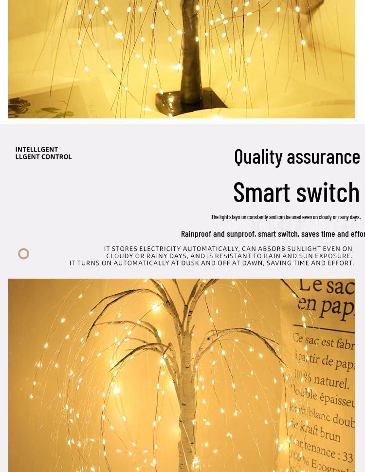 Cross-border Christmas LED Tree Lights: Indoor Copper Wire Firefly Decoration for Festive Arrangements