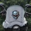 Totenkopf Aufkleber Auto Motorrad Wasserdicht Totenkopf Abziehbild Rote Glühende Augen für Fahrrad Motorrad