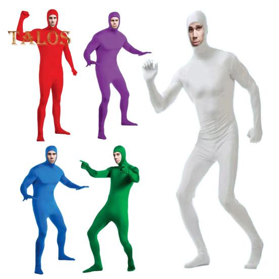 Stage Performance Jumpsuit with Zipper Closure Full Outfit Halloween Carnival Cosplay Custome Skin Tight Jumpsuit Role-Playing Photography Studio