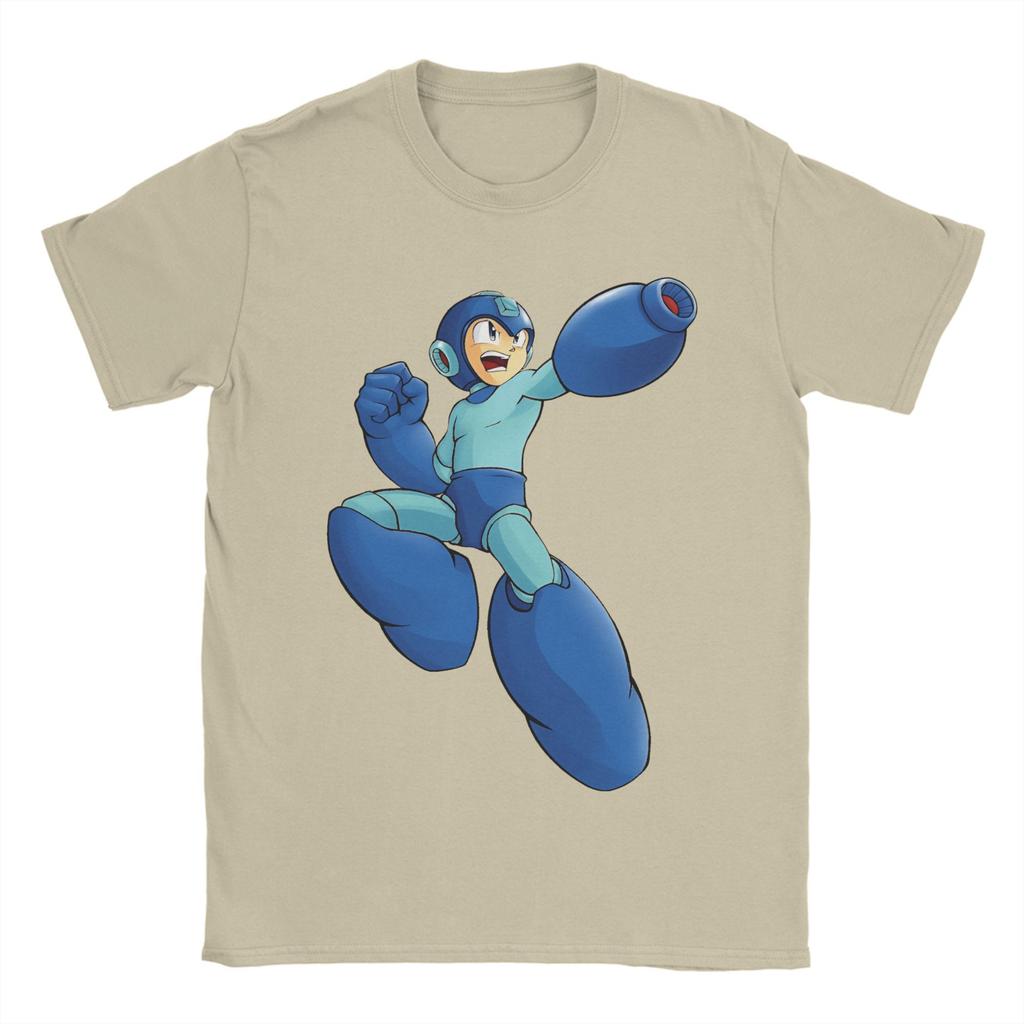 Novelty Game Mega Robot Man T-Shirts for Men Round Collar Pure Cotton T Shirt Short Sleeve Tee Shirt Gift Idea Clothing