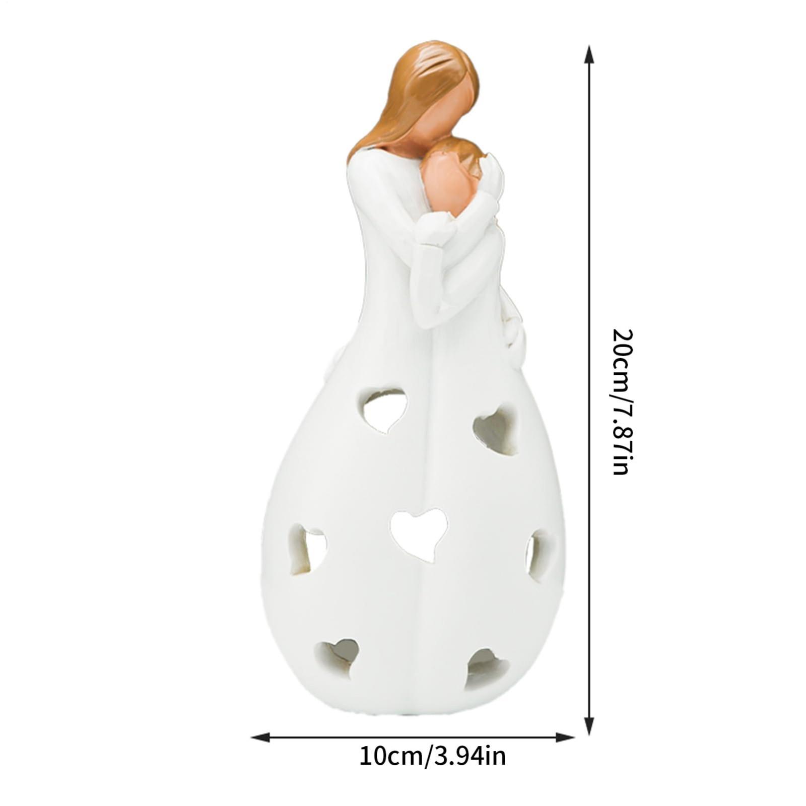 

Resin Mother And Daughter Commemorative Figurine Candlestick, Shining LED Candles, Pet Gift, Decorative Statue One Size