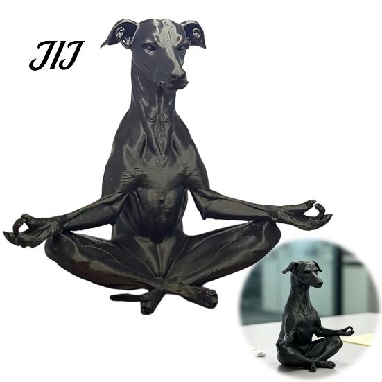 Zen Dog Statue for Home Decor 3D Printed Meditating Statue, Sitting Puppy Figurine Funny Desk Accessories Office Decor, Creative Animal Sculpture