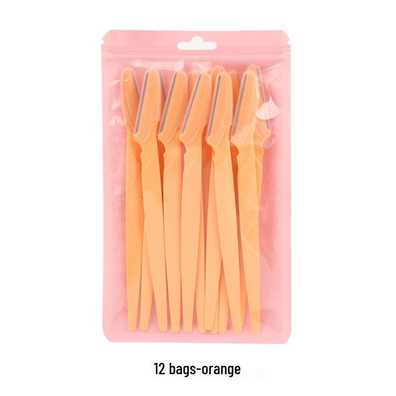 New Stainless Steel Eyebrow Razor: Straight Handle Trimmer for Precise Hair Removal.