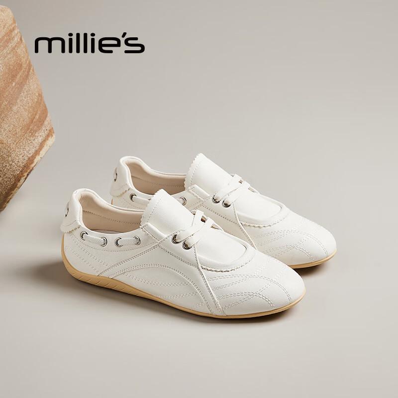 Millies Women s Genuine Leather German Trainer Lace-up Casual Shoes 37