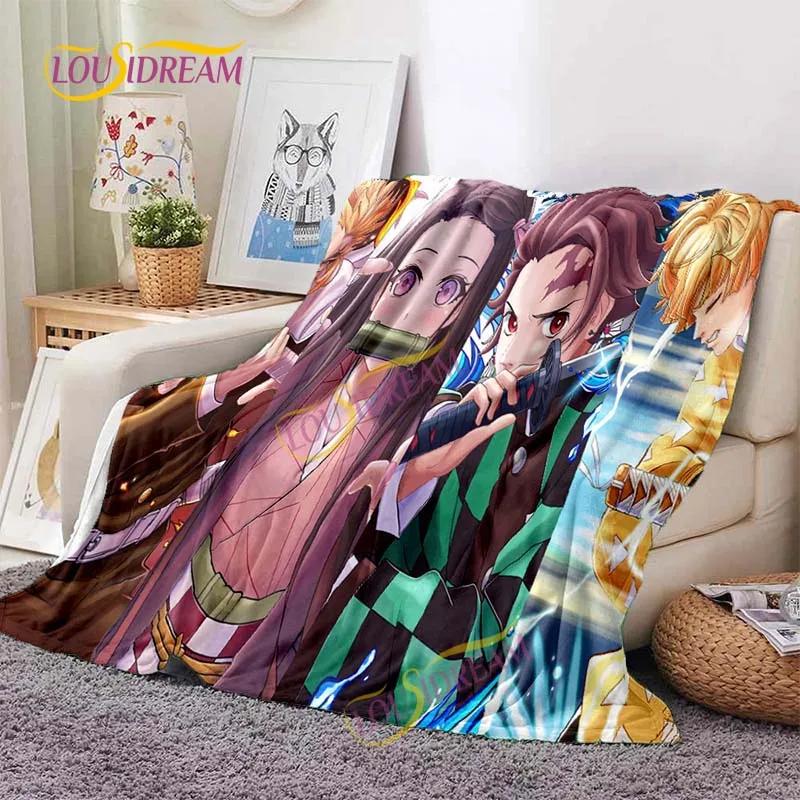 Japanese Anime Demon Slayer Printed Blanket Living Room Bedspread Sofa Travel Office Throw Blanket Quilt 5 Size