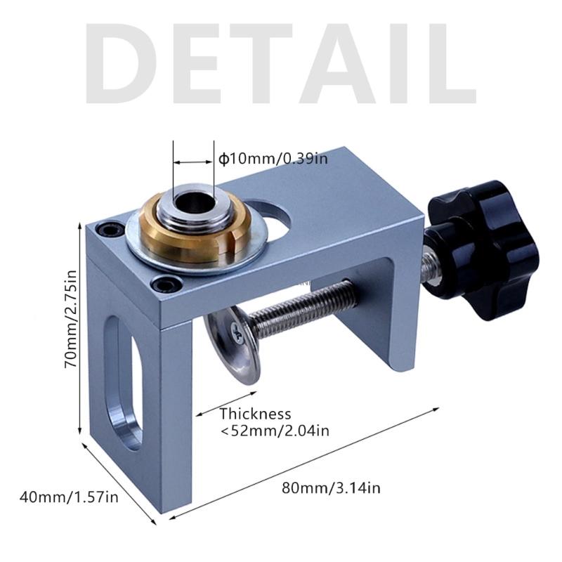 Heavy Duty Aluminum Cabinet Door Dowel Drilling Guide Tool Press Activated Wood Joinery Aid For Seamless Concealed Hole