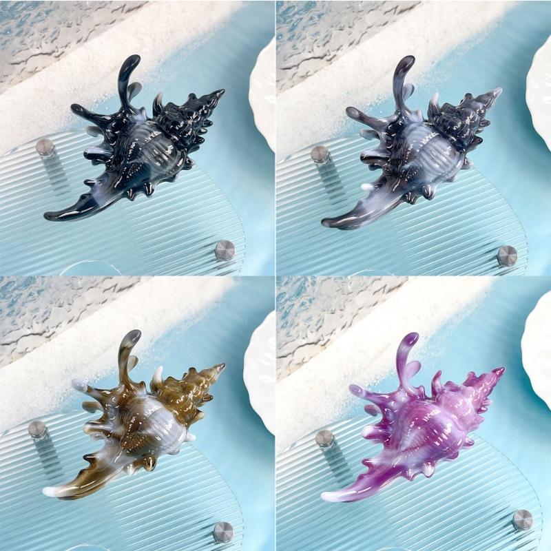 Vibrant Conch Charm Hair Claw Hairpin For Women Summer Vacation Headdress Securely Hold Beach Styling Tool